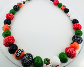 Beaded Dog Collar Slip-on Eye’m Watching Halloween Collection | Dainty Days