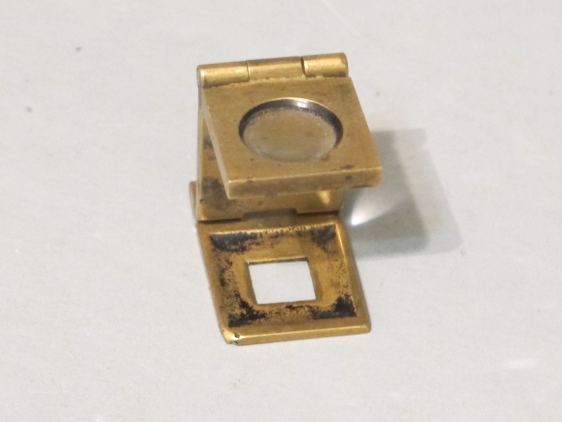 Vintage Brass Miniature Folding Brass Magnifying Glass / Rare Etsy
