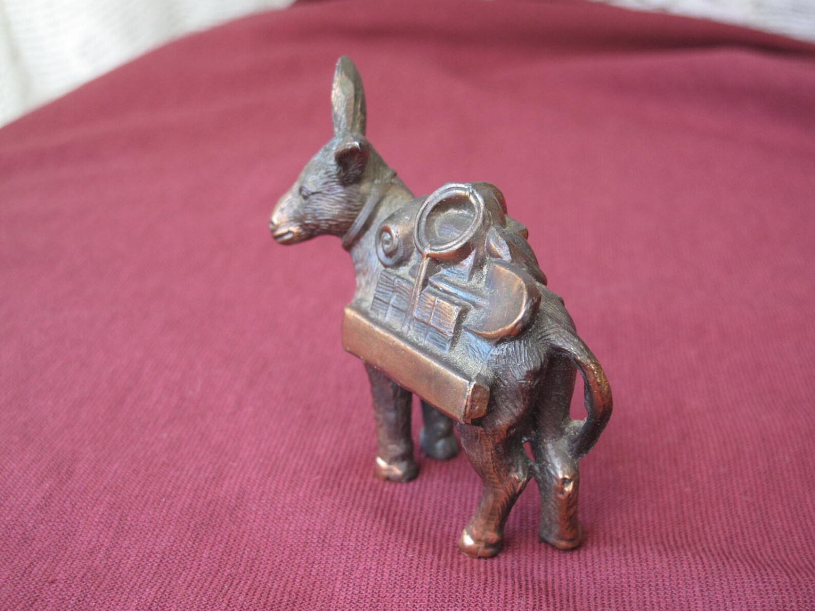Vintage Miniature Donkey / Burro Figurine / Copper Tone Metal Etsy