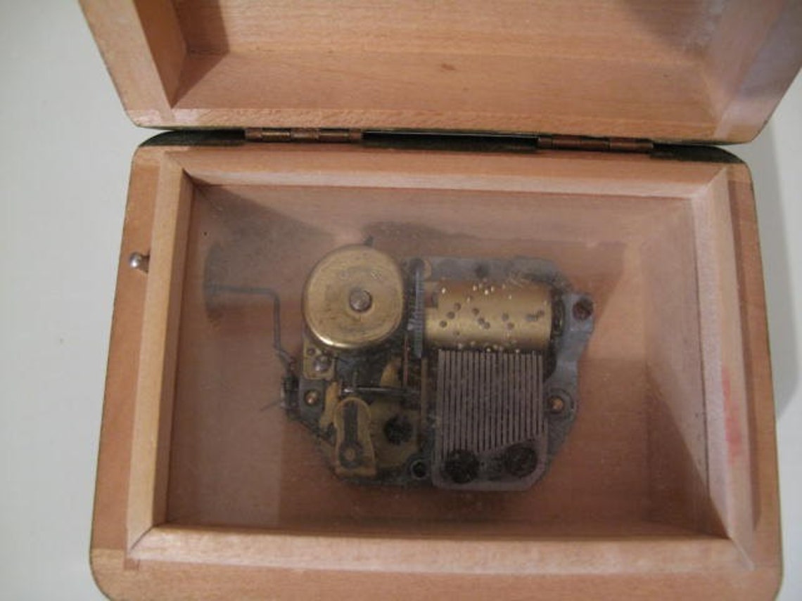 Beautiful Swiss Reuge Musical Movement Music Box with Village Etsy