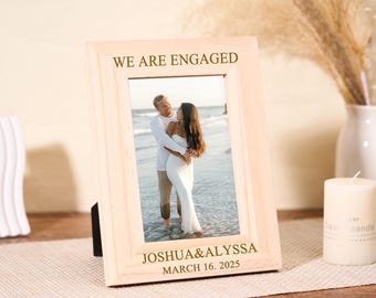 5x7 Picture Frame, Custom Engraved Wood Picture Frame, Personalized Photo Frame for Couple, Wedding Photo Gift, Anniversary Christmas Gifts