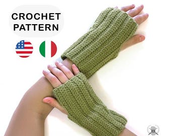 CROCHET PATTERN Easy ribbed Handwarmers Fingerless gloves Autumn Easy tutorial Handmade gift Arm warmers