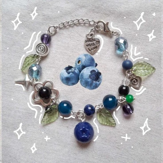 Whimsy cottagecore blueberry bracelet