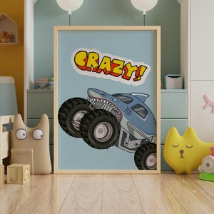 Printable vehicle wall art for boys room