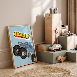 Instant download monster truck art for boys room