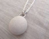 large white beach rock pendant with 2-style sterling silver chain