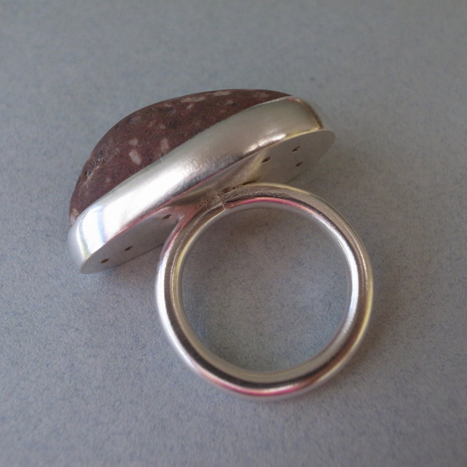 Large Beach Rock Ring - Red Speckled - Etsy