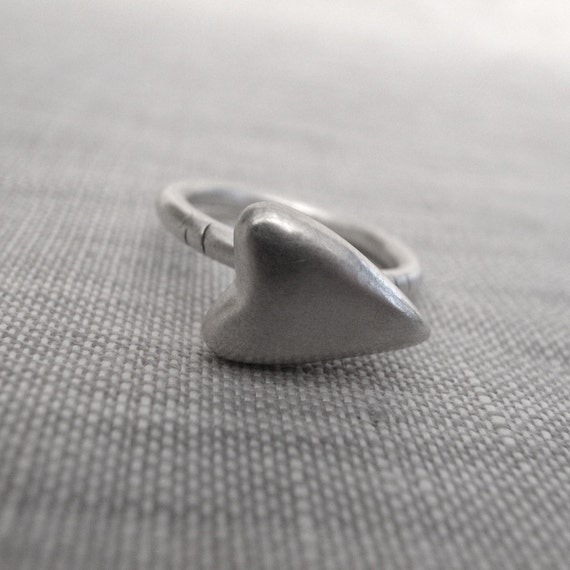 heart stack ring - striped band