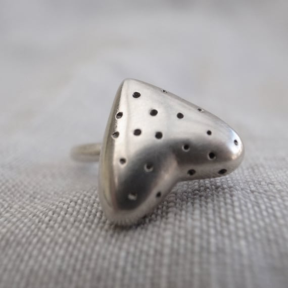 heart stack ring - polka dot heart