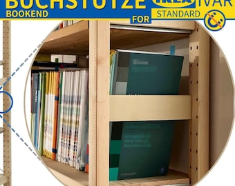 2x BOOKENDS for Ikea IVAR 30 Cm | NO Magnets | INCLUDES BRACKET