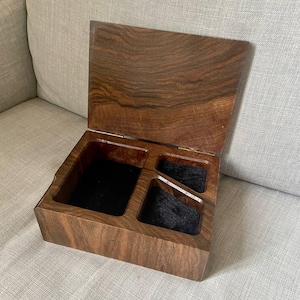 Handmade Walnut Jewelry Box: Wooden Organizer with Soft Lining