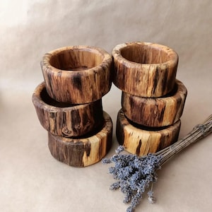 Rustikaler Holzpflanztopf | Handgemachter Mini-Blumentopf | Kleine Holzschale für Sukkulenten | Vintage Holz Übertopf | Einzigartiges Wohnkultur Geschenk