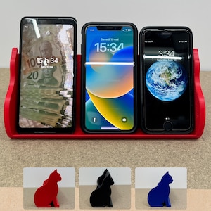 Lindo soporte para teléfono con forma de gato Soporte para teléfono Tarjetas coleccionables Teléfono teléfono Funda para teléfono con forma de gato Porta tarjetas de visita con forma de gato Funda para teléfono Regalo único para mamá