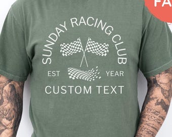 Sunday Racing Club Custom Shirt, Aesthetic Race Day T Shirt, Motorsport Fan Unisex TShirt, Racing Club Tee, Preppy Racing Clothing Gift