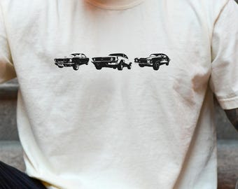 Muscle Car Vintage Style Graphic Shirt, Retro Car Comfort Colors® Unisex Shirt, Classic Nostalgia Muscle Car Tee, Car Meet Top Lowrider Gift