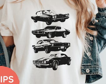 Muscle Car Vintage 90s Style Graphic Shirt, Retro Car Comfort Colors® T-Shirt, Classic Nostalgia Muscle Car Tee, Car Meet Top Lowrider Gift