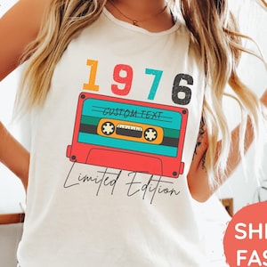 50th Vintage 1976 Tank Top, Custom Birthday Shirt, 50th Birthday Gift For Women, For Men, 50s Birthday Gift Idea