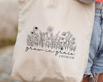 Custom Bible Verse Religious Tote Bag, Bible Gifts for Her, Christian Tote Bag, Christian Gift Ideas, Faith Based Tote, Bible Lover Gifts