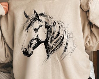 Horse Sweatshirt, Horse Lover Gift, Horse Mom Sweater, Trendy Equestrian Sweater, Horseback Riding Lover Gift