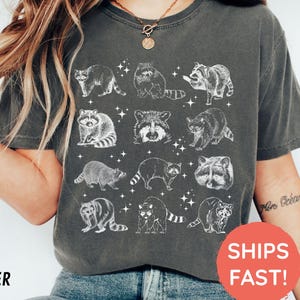 Raccoons 90s Vintage Style Tshirt, Retro Comfort Colors® Raccoon Shirt, Animal Lover Gift, Funny Raccoon Tee, Nature Unisex Adult T-Shirt