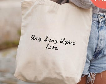 Custom Song Lyric Tote Bag: Personalized Music Gift