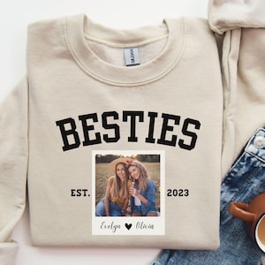 Personalized Bestie Sweatshirt, Custom Photo Best Friend T-shirt, Soul Sister Sweater, BFF Best Friend Shirt, Gift for Best Friend