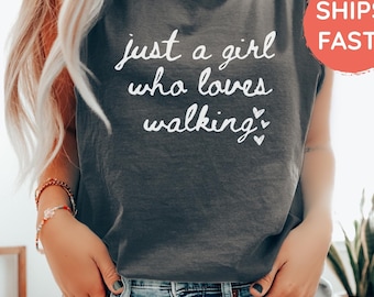 Maglietta/Canotta da trekking "Solo una ragazza che ama camminare", regalo per escursionisti