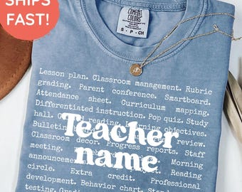Comfort Colors® Custom Teacher Shirt, Custom Teacher Shirt, Teacher Gifts, Teacher Appreciation, Back to School, Last Day of School, Gift