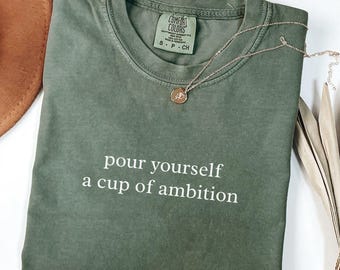 Pour Yourself A Cup Of Ambition Shirt, Dolly Parton Memorial Tribute Comfort Colors 9 To 5 Tee, Dolly Fan Country Music Lover Gift