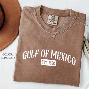 Chemise Comfort Colors® Golfe du Mexique, T-shirt patriotique unisexe, T-shirt américain Golfe du Mexique, T-shirt American Pride Patriotic, T-shirt Map Lover