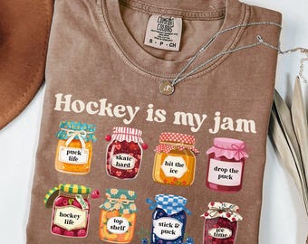 Hockey Is My Jam Shirt, Women's Hockey Mama Tshirt For Game Day, Hockey Tee, Sports Mom Shirt, Ice Hockey Player Gifts, Hockey Fan Gift
