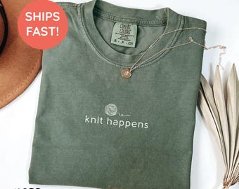 Camisa de tricô divertida: camiseta com cores confortáveis, presente para tricotadora