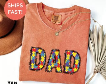 Autism Dad Shirt, Comfort Colors® Autism Dad Unisex Tshirt, Fathers Day Gift, Autism Awareness T-Shirt, Autism Month, Autism Dad Hero Gift