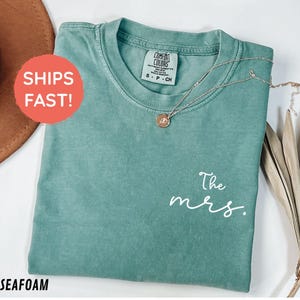 Custom Mr & Mrs Comfort Colors® T-shirt, Personalized Wifey And Hubby Shirt, Wedding Party Outfit, Honeymoon Clothing, Bride Groom Tee Gifts