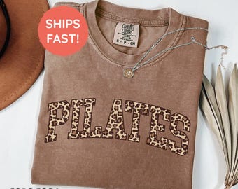 Pilates Shirt | Pilates Leopard Print T-Shirt | Yoga Instructor Gifts | Pilates Lover Tee | Fitness Gifts | Workout TShirt