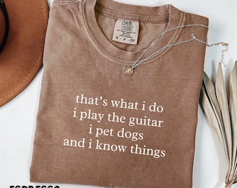 Comfort Colors Guitar player shirt, Dog lover Guitar tee, Guitarist dog mom dad tshirt, Guitar lover gift, Guitarist unisex t-shirt