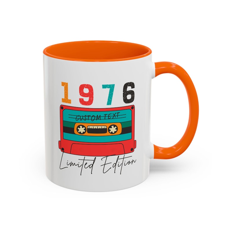 50th Birthday Mug, Vintage 1976 Mug, 50th Birthday Gift For Women, 50th Birthday Gift For Men, 50th Birthday Friend, 50th Birthday Gift Idea Orange