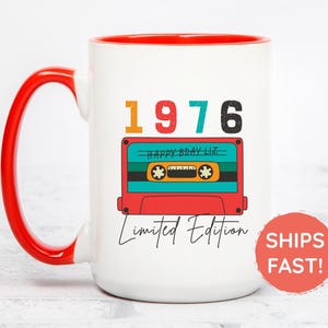 50th Birthday Mug, Vintage 1976 Mug, 50th Birthday Gift For Women, 50th Birthday Gift For Men, 50th Birthday Friend, 50th Birthday Gift Idea Red