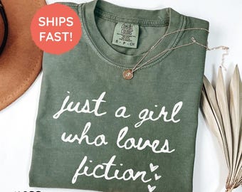 Comfort Colors® Booktrovert Shirt, A Girl Who Loves Fiction TShirt, Book Lover Tee, Book Club Shirt, Fiction Reader Gift, Bookworm Librarian