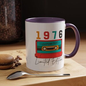 50th Birthday Mug, Vintage 1976 Mug, 50th Birthday Gift For Women, 50th Birthday Gift For Men, 50th Birthday Friend, 50th Birthday Gift Idea Purple