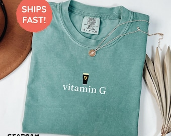 Vitamin G Beer Comfort Colors® T-Shirt, Funny Beer Unisex Shirt, St. Patricks Day Gift, Irish Pub Party Tee, Beer Lovers Gift