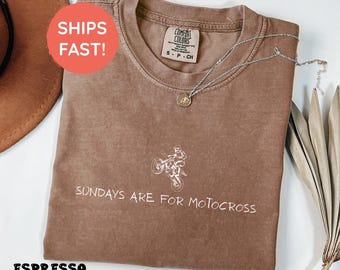 Comfort Colors® Motocross Shirt, Sundays Are For Motocross Unisex T-Shirt, Gift For Motocross Rider, Cool Motocross Lover Tank Top
