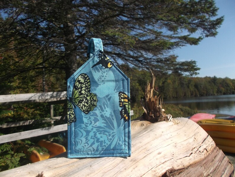 Blue Butterflies Luggage Tag image 2