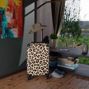 Suitcase Leopard Print Luggage Travel Bag Gift Idea For Traveler Stylish Rolling Luggage Animal Print Safari Carry on Bag For Trip