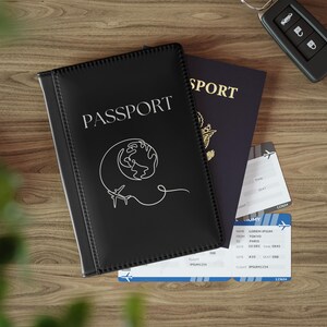 Passport Cover Black Passport Wallet For Travel Vacation Passport Holder International All In One Passport Wallet Stylish Passport Cover