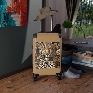 Leopard Suitcase For Travel Bag On Wheels Animal Print Carry On Wildlife Suitcase Gift Idea Safari Suitcase Travel in Luxury Trip