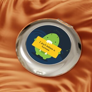 Travel Mirror Alien Colorful Mirror Travel Compact Portable Mirror For Purse Compact Mirror Travel Essentials For Woman Gift Vacation Mirror