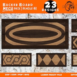 Dessin au trait BUNDLE 1 - MÉGA pack de panneaux d'appui - 23 modèles - Testé par Trotec. Pour tous les lasers.
