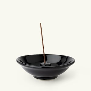 Porte-encens japonais en obsidienne céramique faite à la main Shoyeido