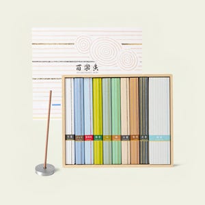Japanese Incense Explore Set | Kousaido Hyakurakuko Rock Garden | 10 Fragrances & Incense Holder